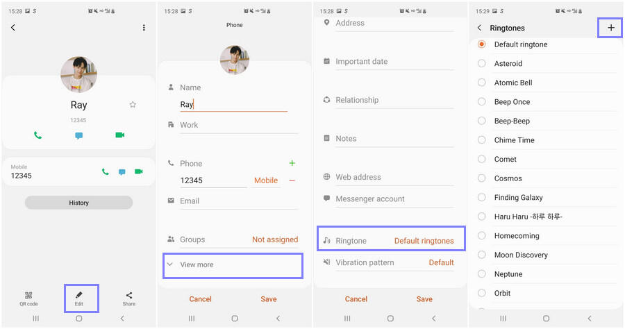 Assign A Personal Ringtone to A Contact on Samsung Galaxy S25